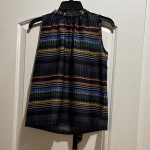 Loft Striped Sleeveless Silky Airy Top Multicolor XXSP Petites